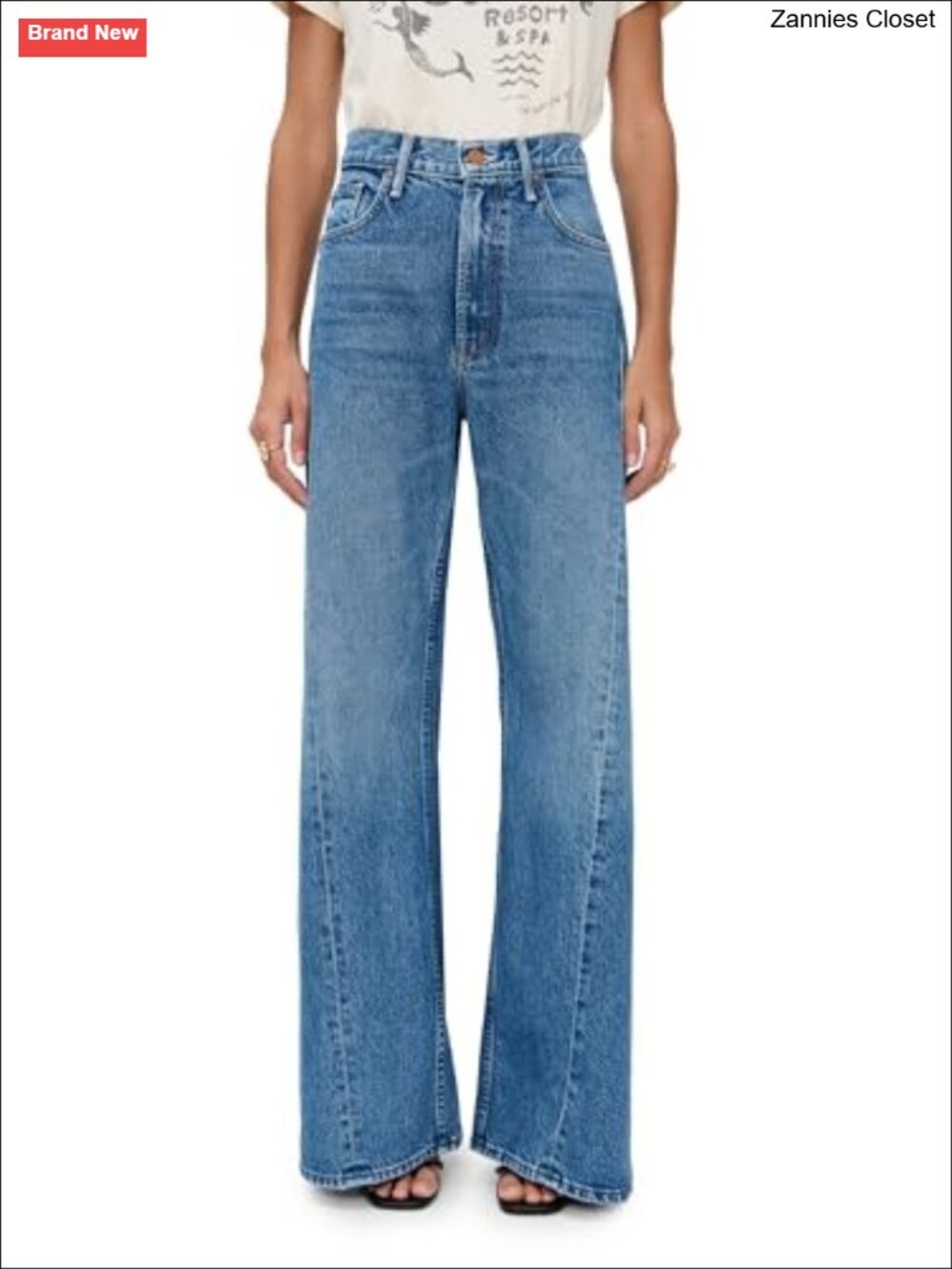 Mother High-Rise Wide-Leg Jeans Roll in Dough
